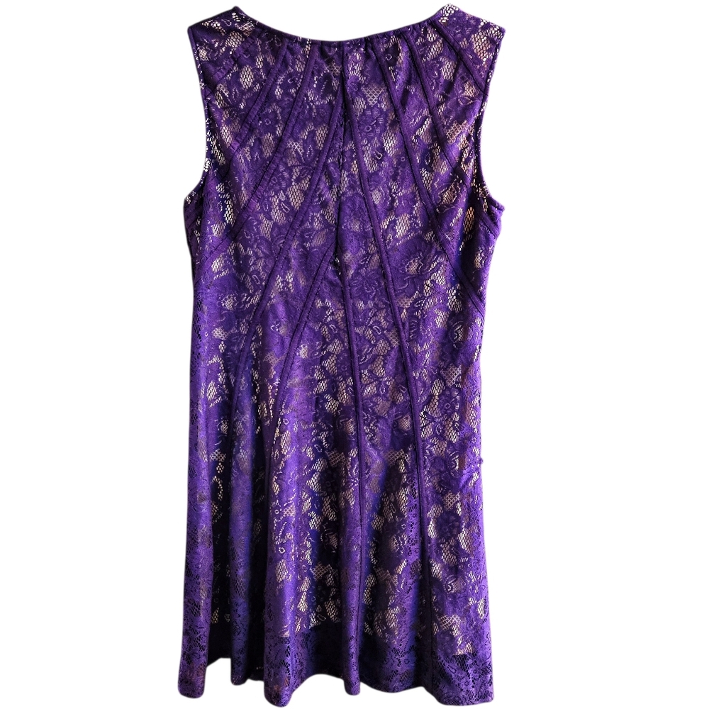 Cardalite Purple Lace Dress. Petite XL. - Picture 2 of 6